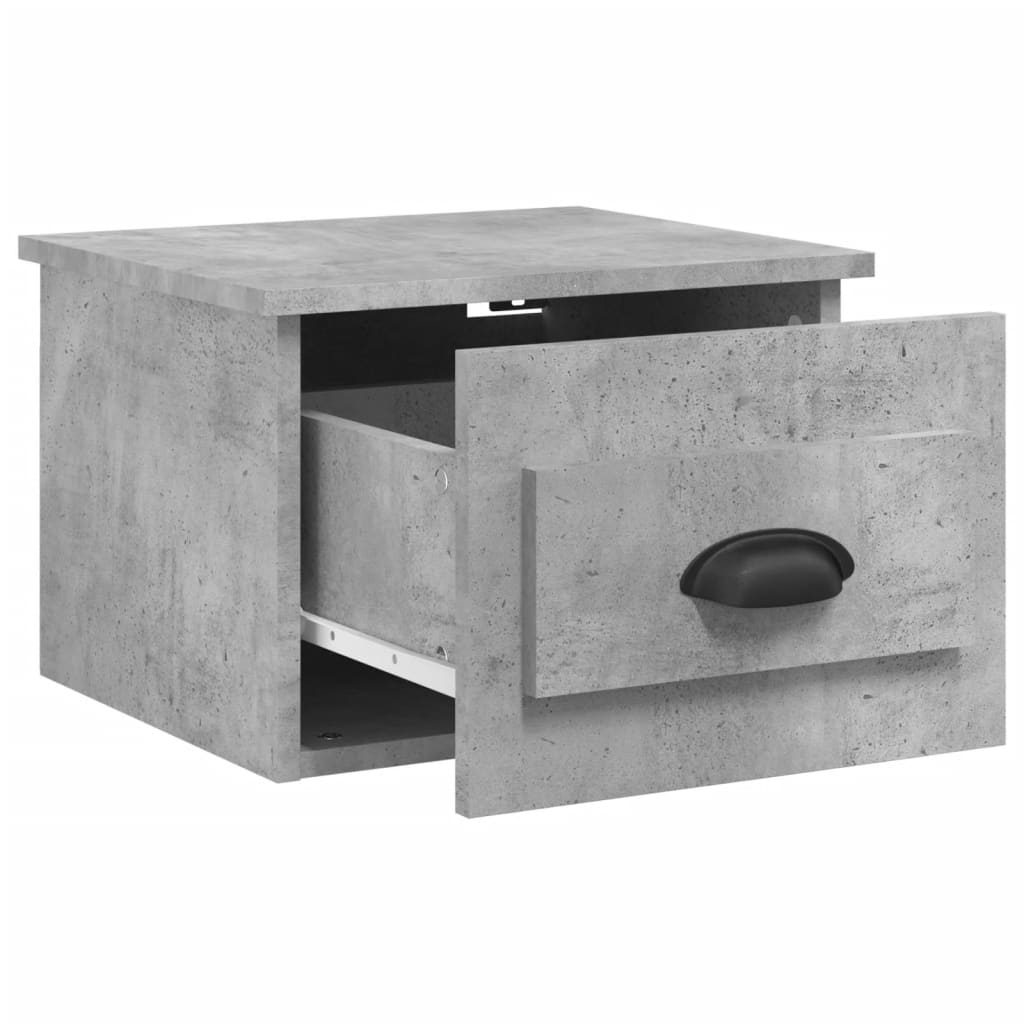Wall-mounted Bedside Cabinet Concrete Grey 41.5x36x28cm - Newstart Furniture