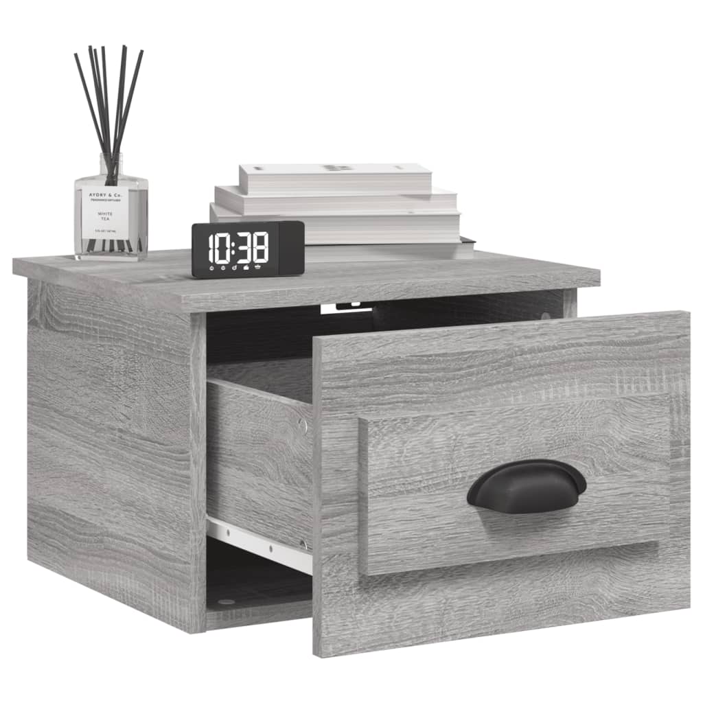 Wall-mounted Bedside Cabinet Grey Sonoma 41.5x36x28cm - Newstart Furniture