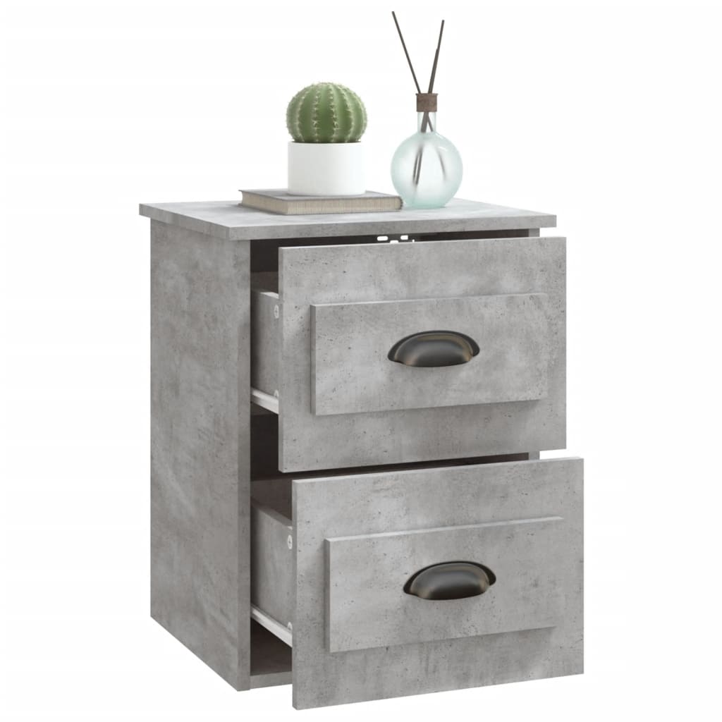 Wall-mounted Bedside Cabinet Concrete Grey 41.5x36x53cm - Newstart Furniture