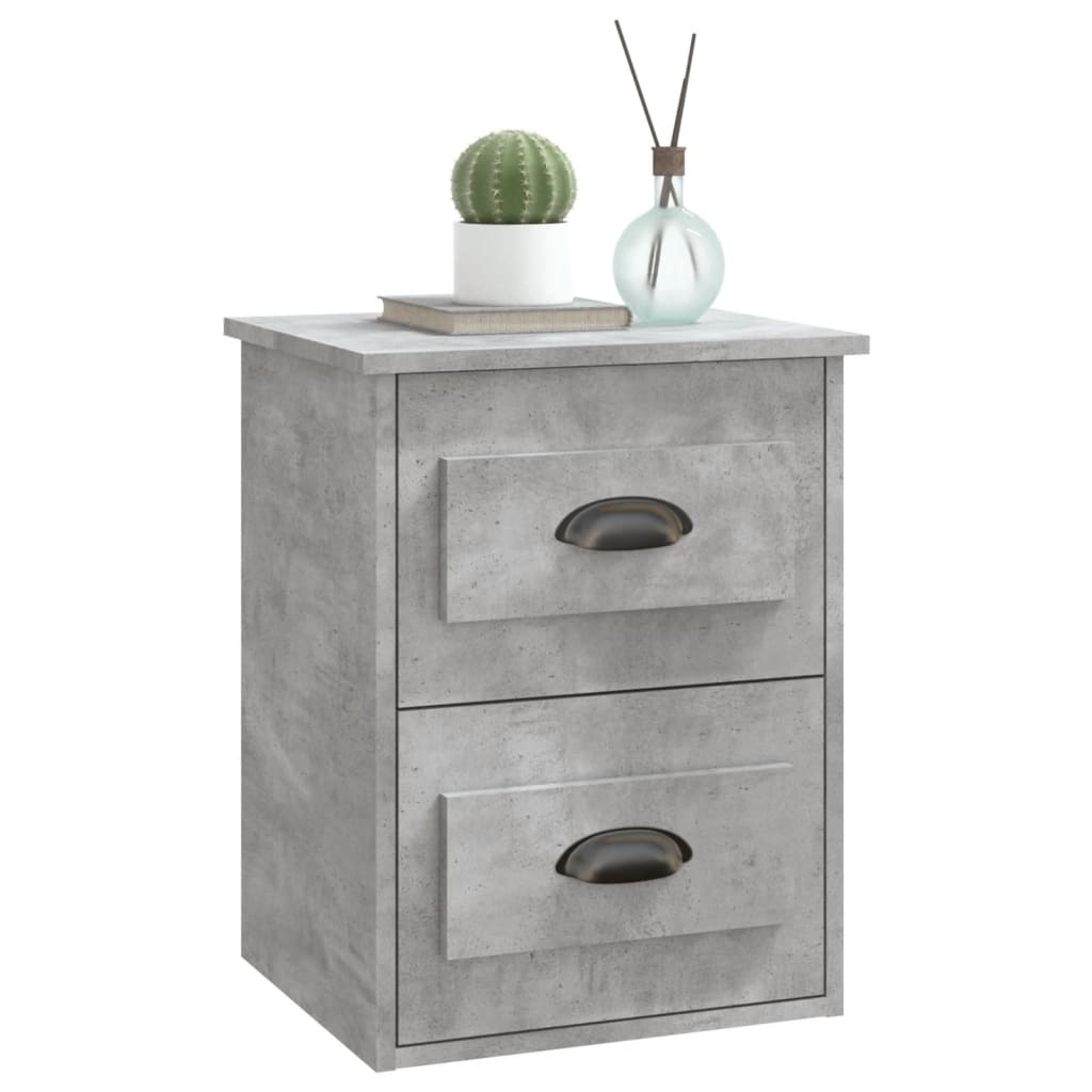Wall-mounted Bedside Cabinets 2 pcs Concrete Grey 41.5x36x53cm - Newstart Furniture