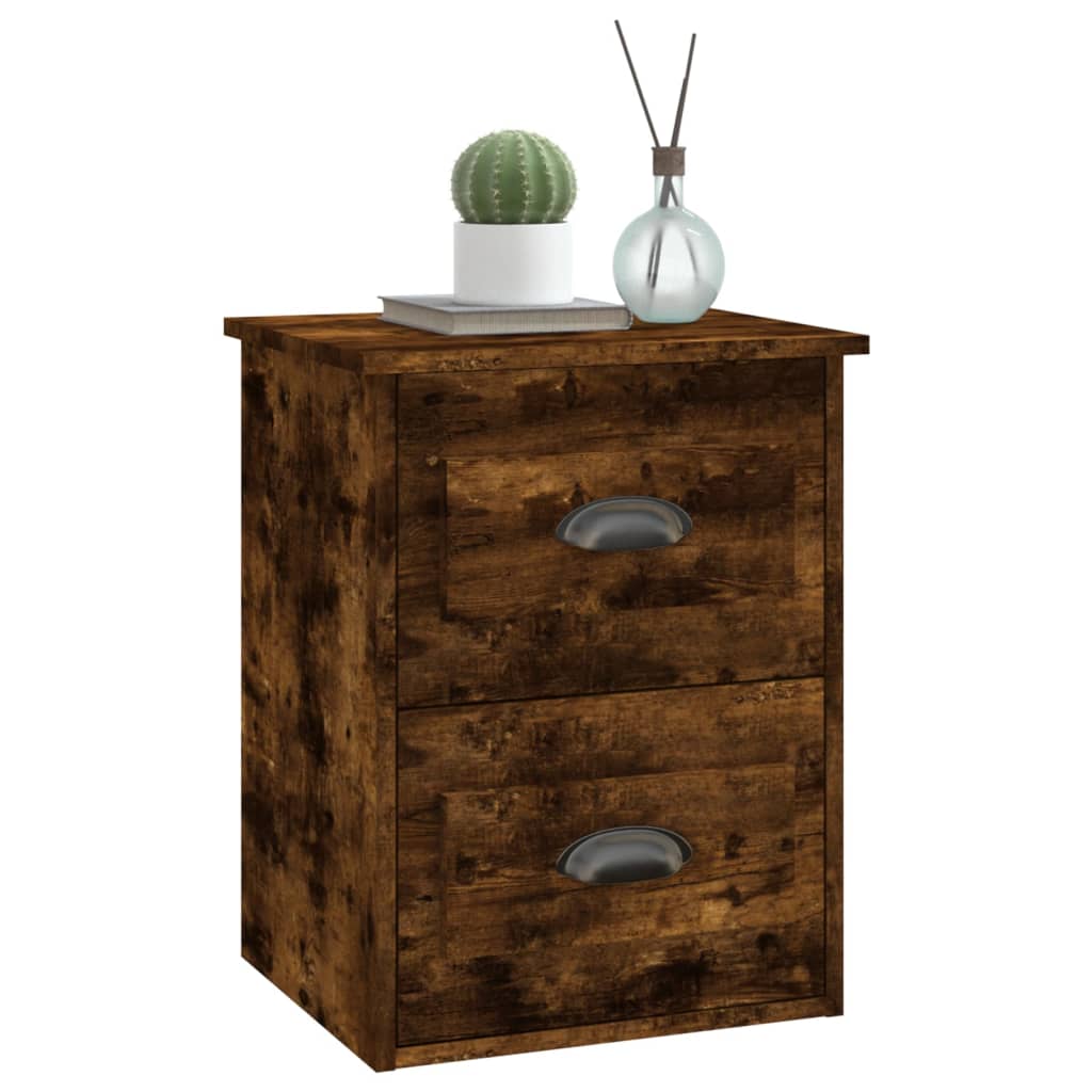 Wall-mounted Bedside Cabinets 2 pcs Smoked Oak 41.5x36x53cm - Newstart Furniture