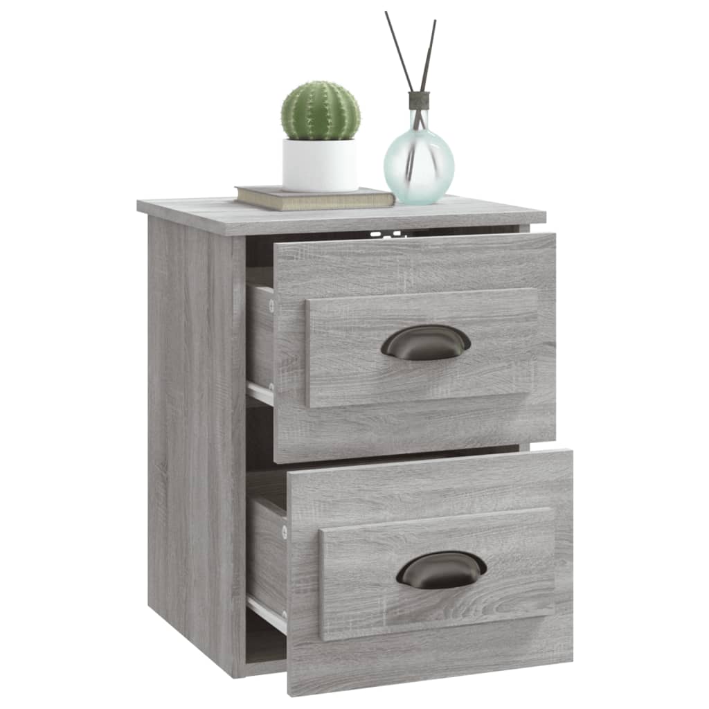 Wall-mounted Bedside Cabinets 2 pcs Grey Sonoma 41.5x36x53cm - Newstart Furniture
