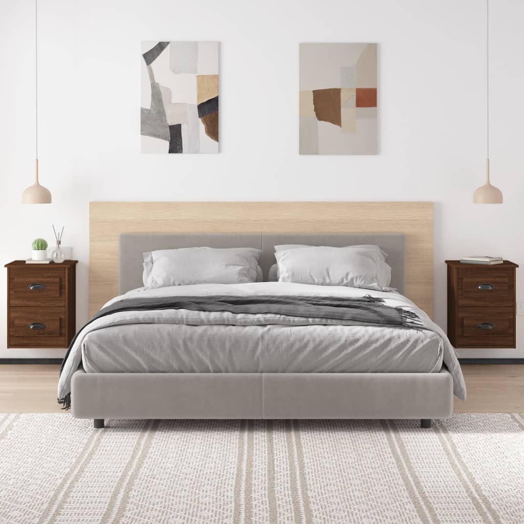 Wall-mounted Bedside Cabinets 2 pcs Brown Oak 41.5x36x53cm - Newstart Furniture