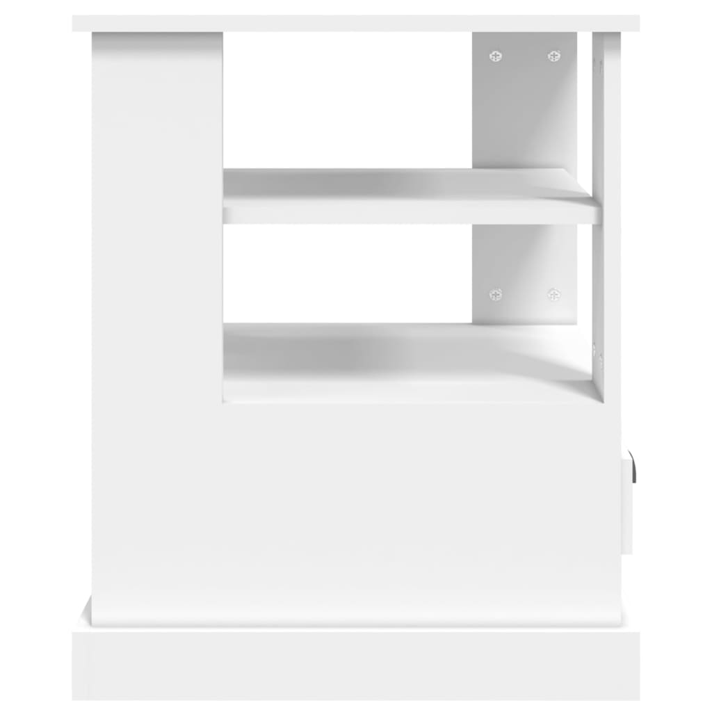 Side Table White 50x50x60 cm Engineered Wood - Newstart Furniture
