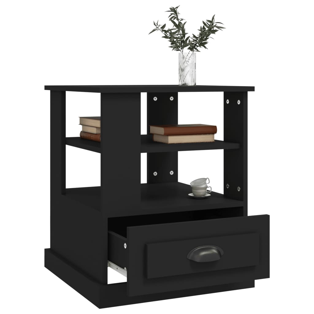 Side Table Black 50x50x60 cm Engineered Wood - Newstart Furniture