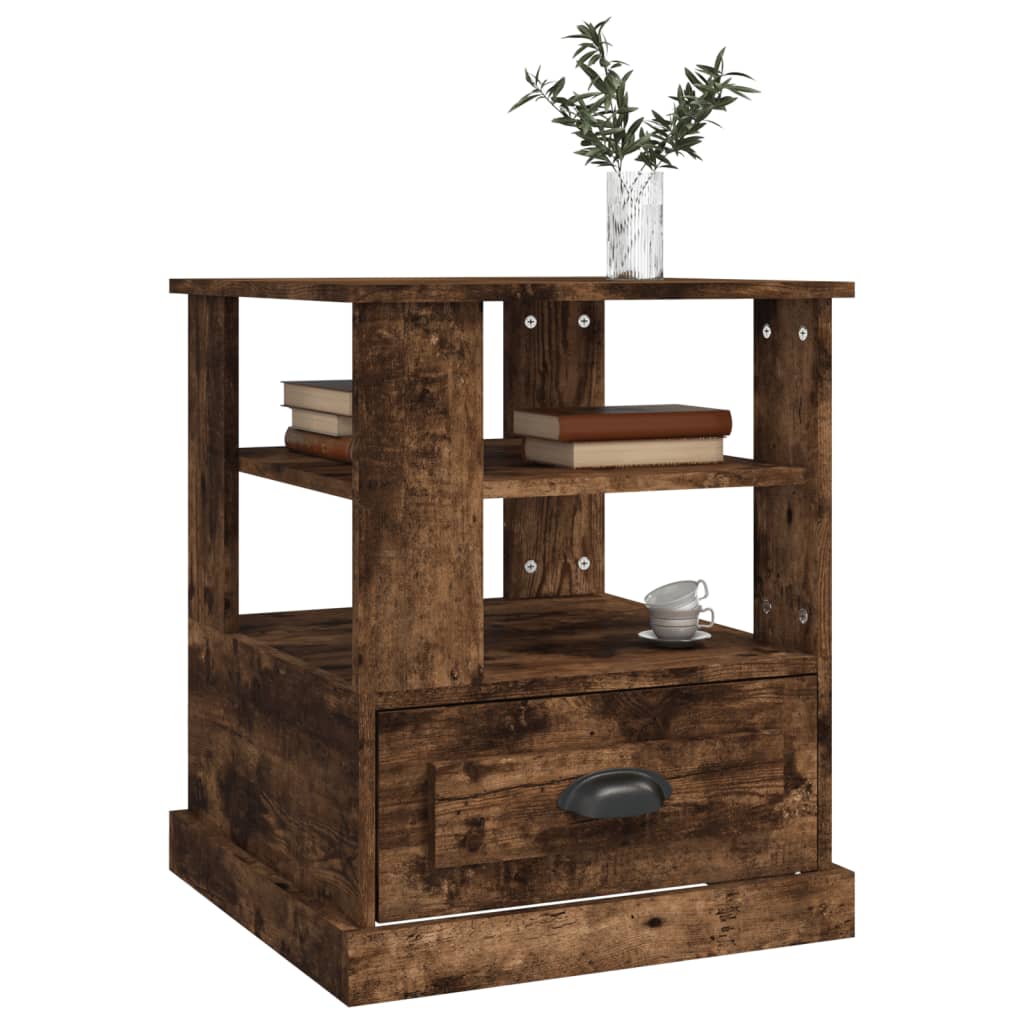 Side Table Smoked Oak 50x50x60 cm Engineered Wood - Newstart Furniture