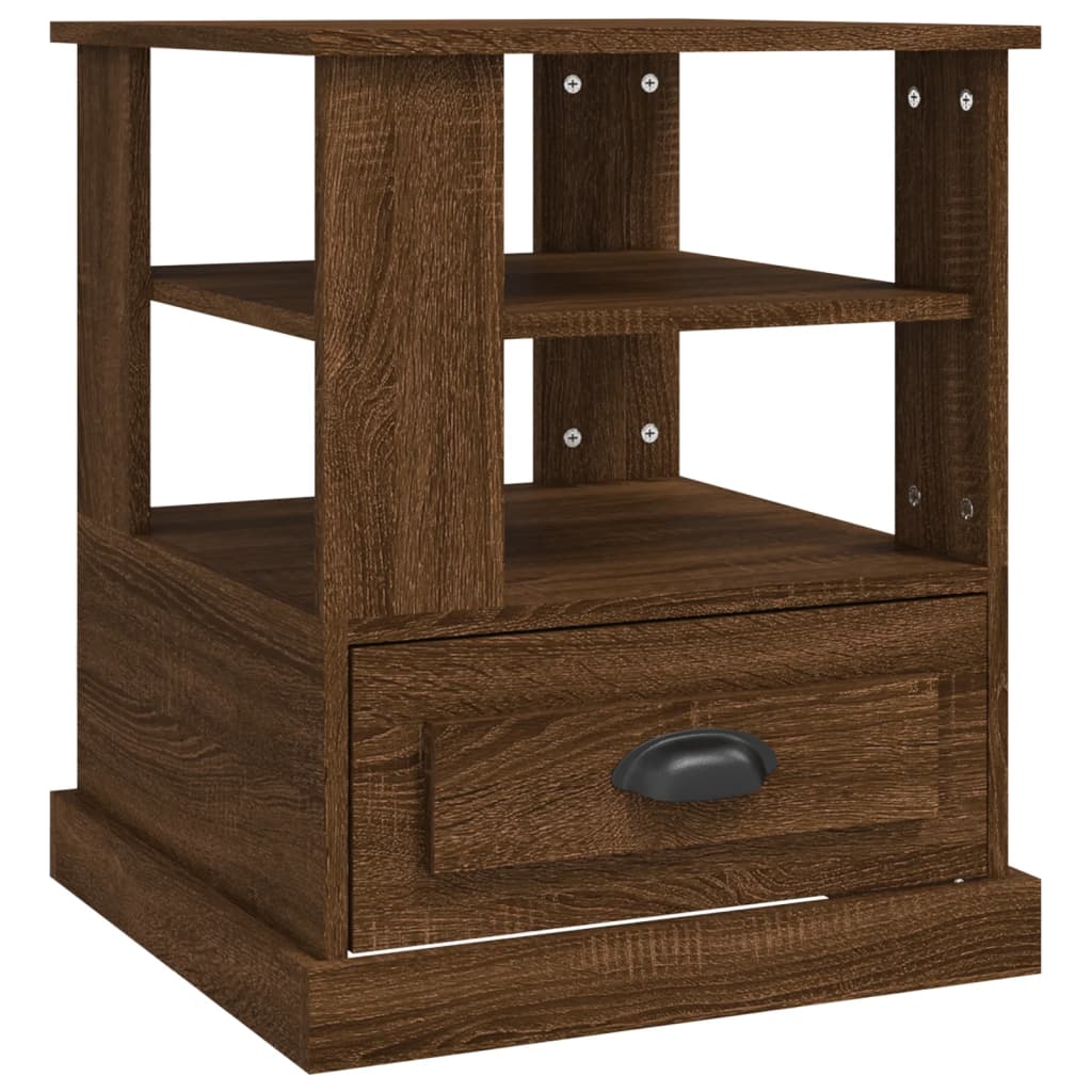 Side Table Brown Oak 50x50x60 cm Engineered Wood - Newstart Furniture