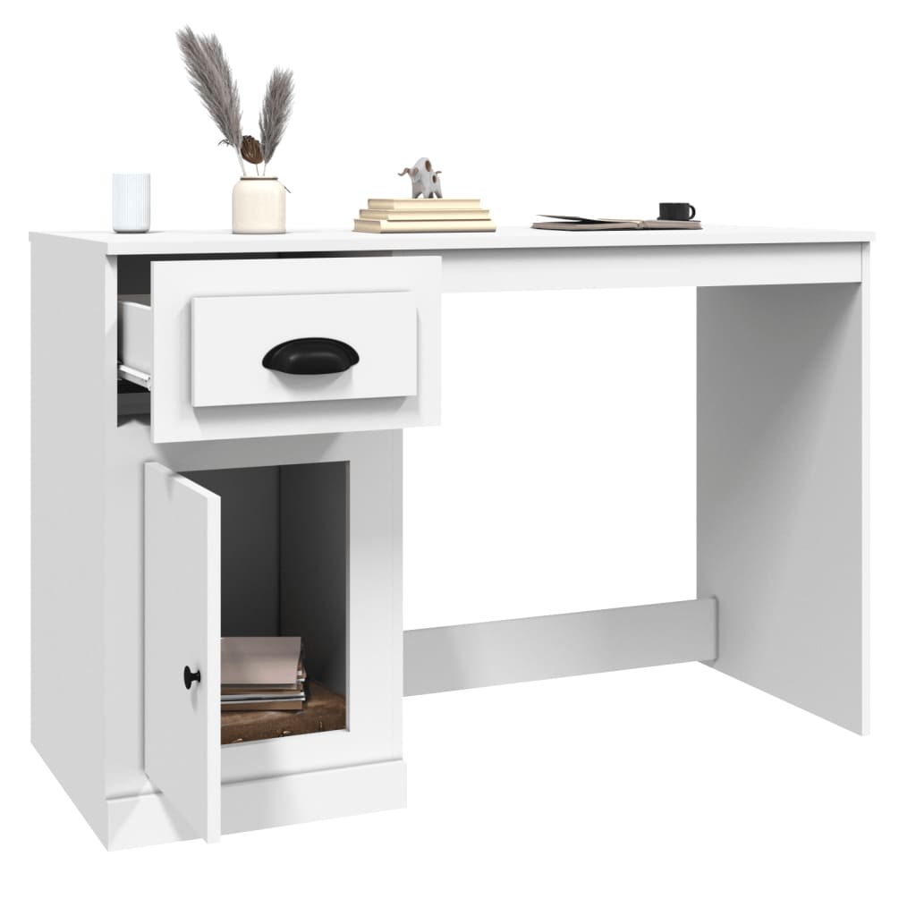 Desk with Drawer White 115x50x75 cm Engineered Wood - Newstart Furniture