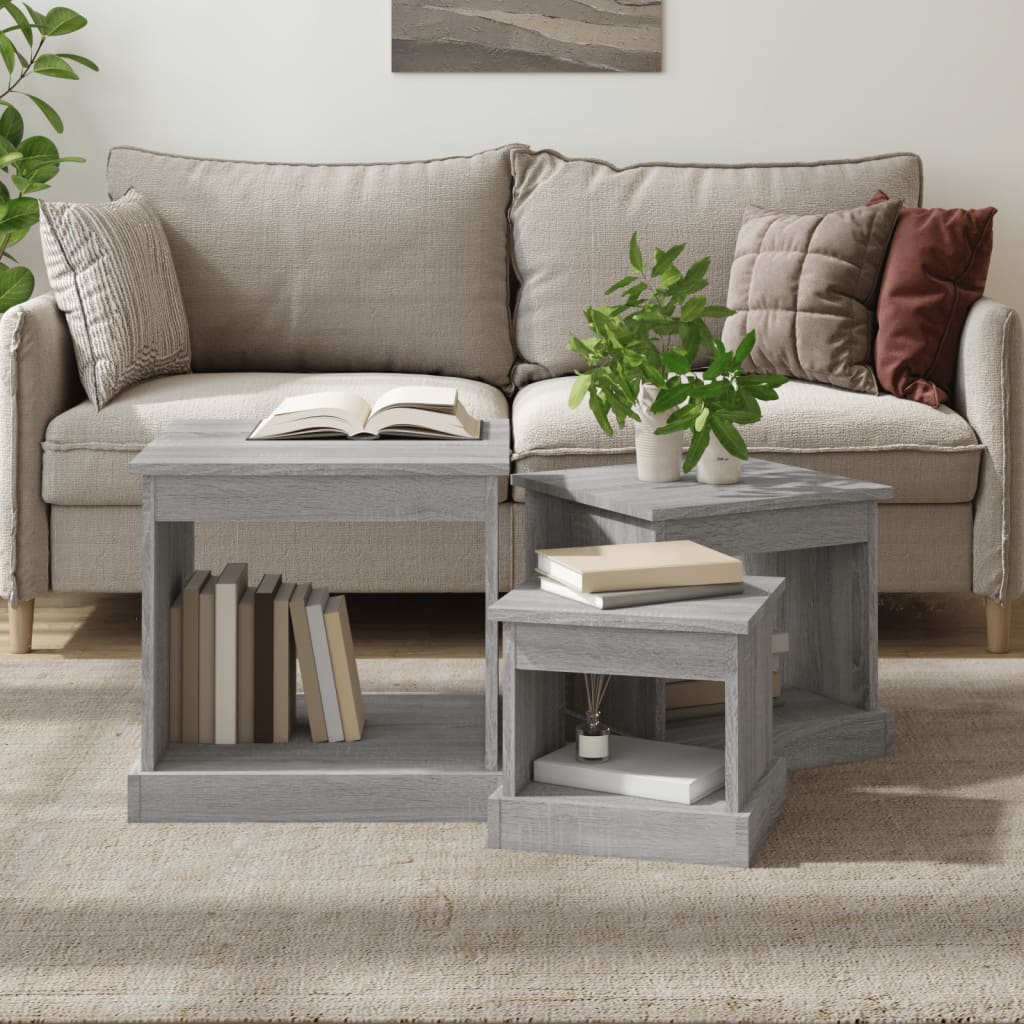 Nesting Tables 3 pcs Grey Sonoma Engineered Wood - Newstart Furniture