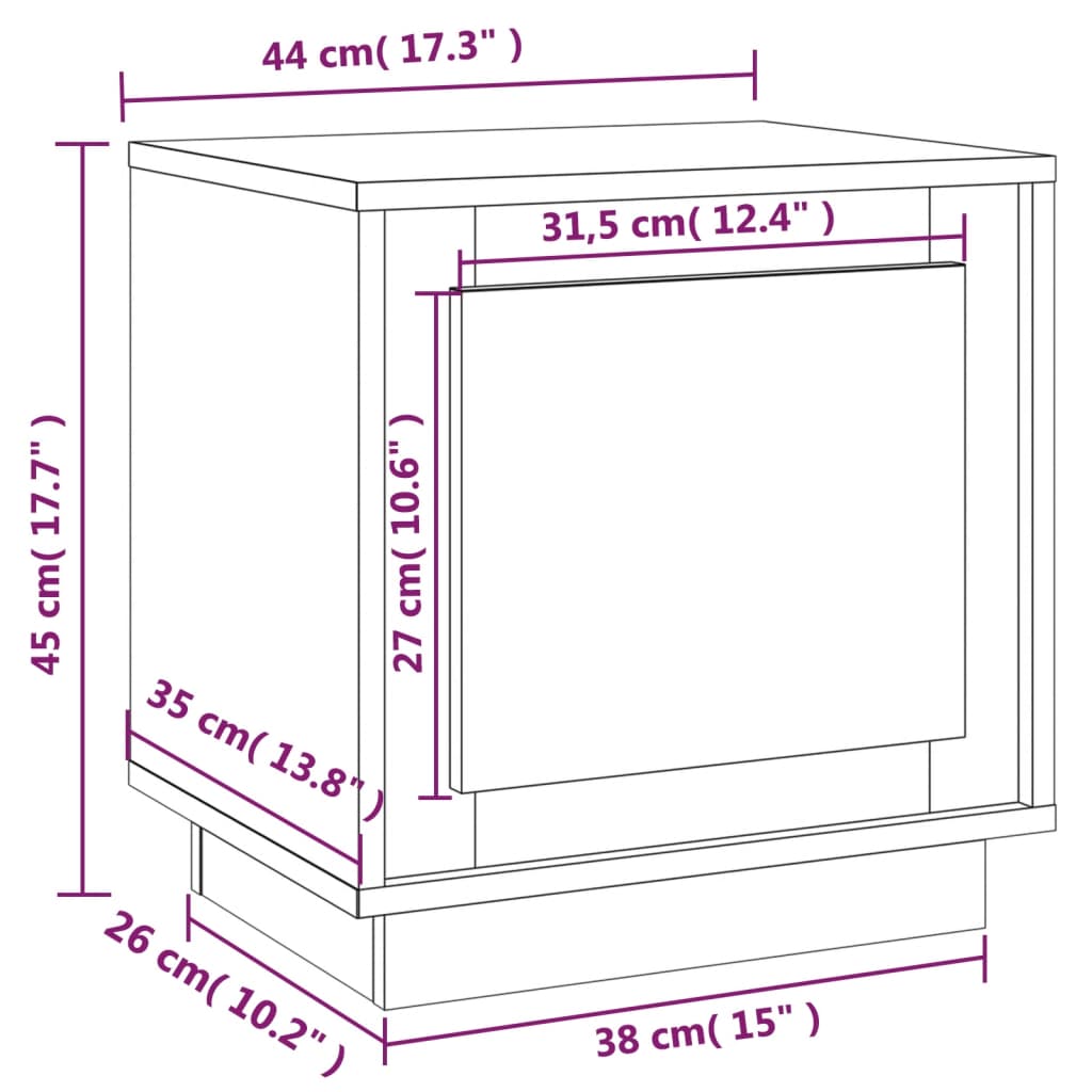 Bedside Cabinets 2 pcs Sonoma Oak 44x35x45 cm Engineered Wood - Newstart Furniture