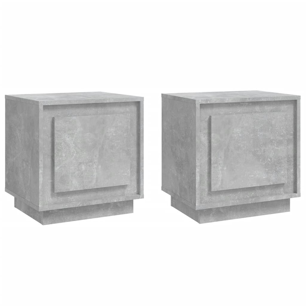 Bedside Cabinets 2 pcs Concrete Grey 44x35x45 cm Engineered Wood - Newstart Furniture