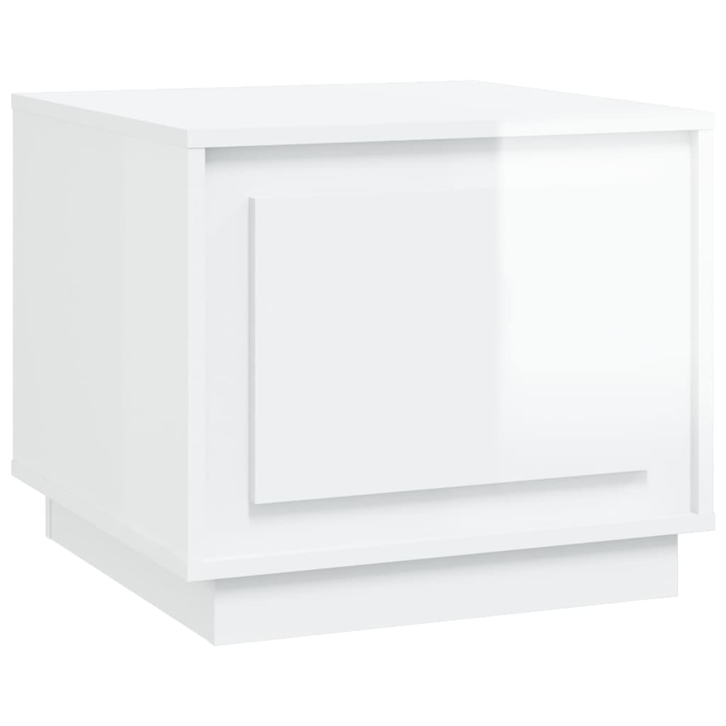 Coffee Table High Gloss White 51x50x44 cm Engineered Wood - Newstart Furniture
