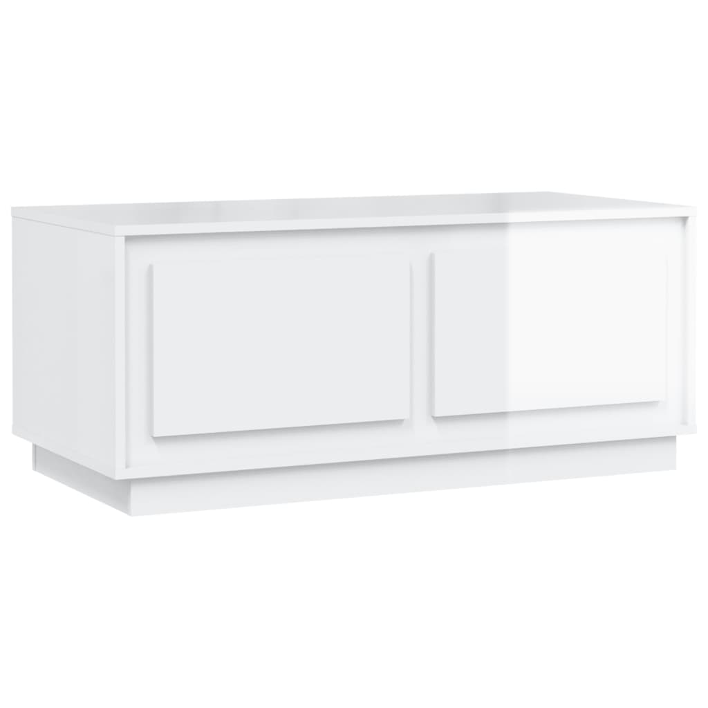 Coffee Table High Gloss White 102x50x44 cm Engineered Wood - Newstart Furniture