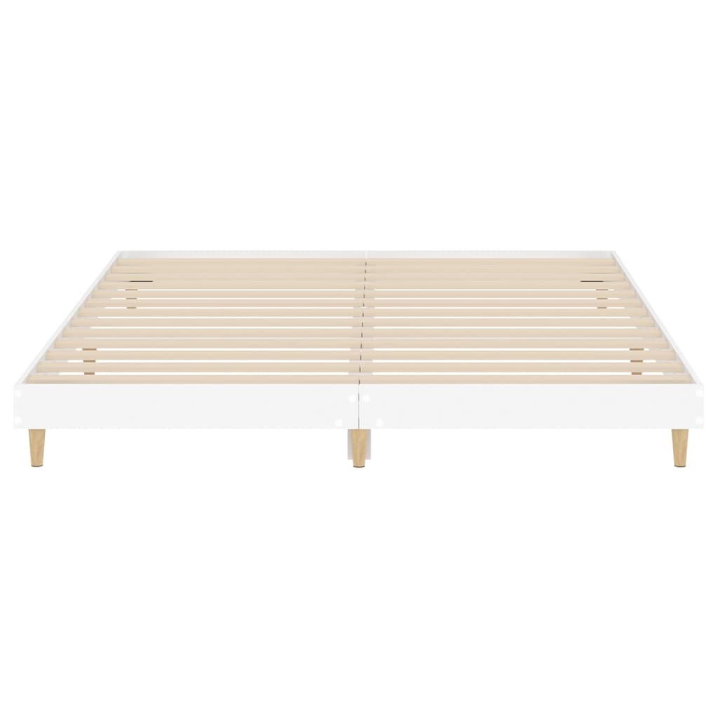 Bed Frame White 153x203 cm Queen Size Engineered Wood - Newstart Furniture