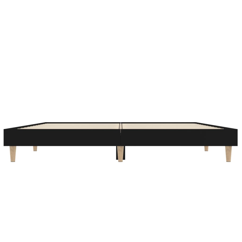 Bed Frame Black 135x190 cm Engineered Wood - Newstart Furniture