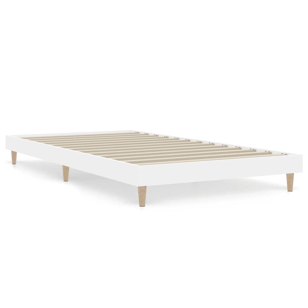 Bed Frame White 92x187 cm Single Bed Size Engineered Wood - Newstart Furniture