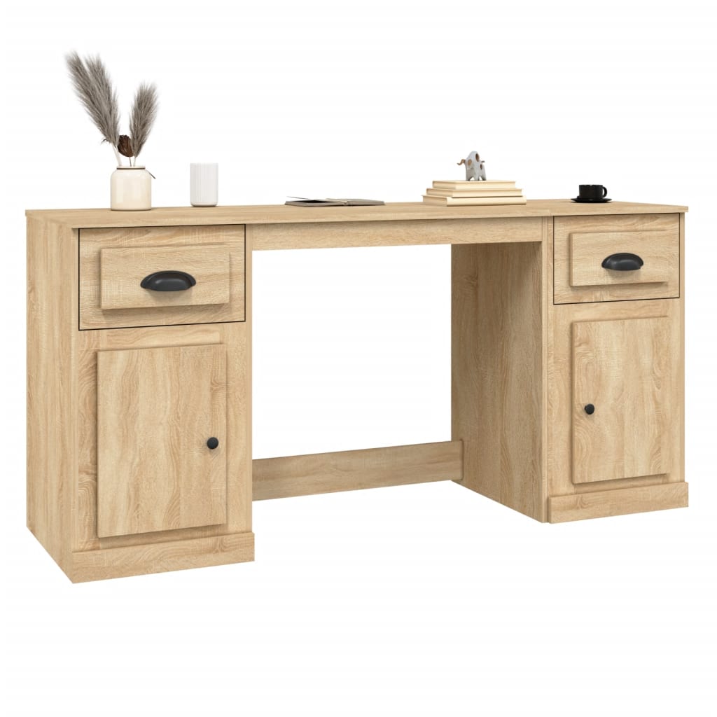 Desk with Cabinet Sonoma Oak Engineered Wood - Newstart Furniture