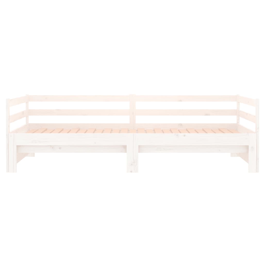 Pull-out Day Bed White 2x(90x190) cm Solid Wood Pine - Newstart Furniture