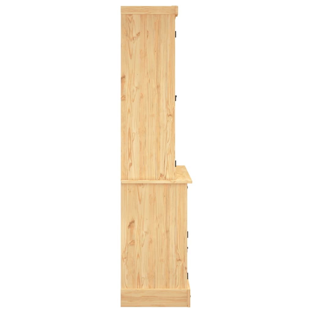 Highboard Corona Honey 112x43x196 cm Solid Wood Pine - Newstart Furniture