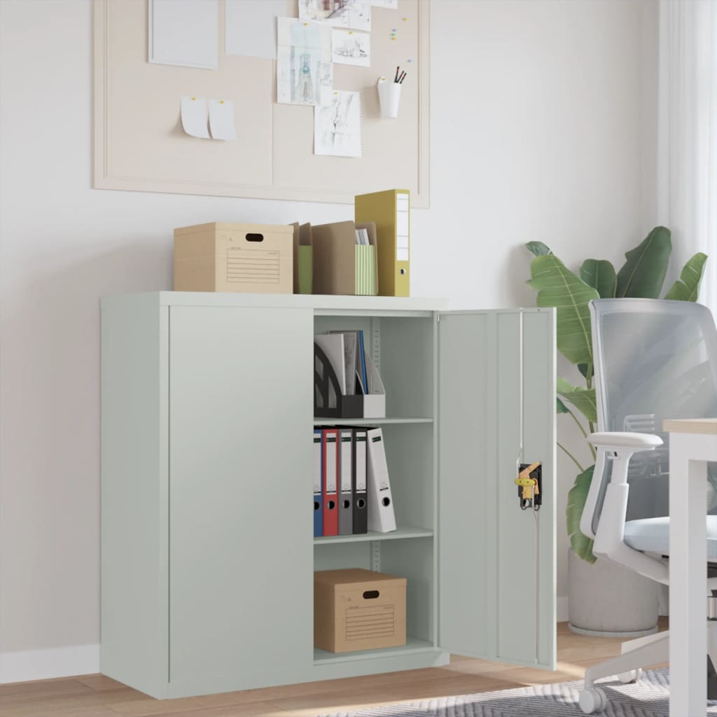 File Cabinet Light Grey 90x40x105 cm Steel - Newstart Furniture
