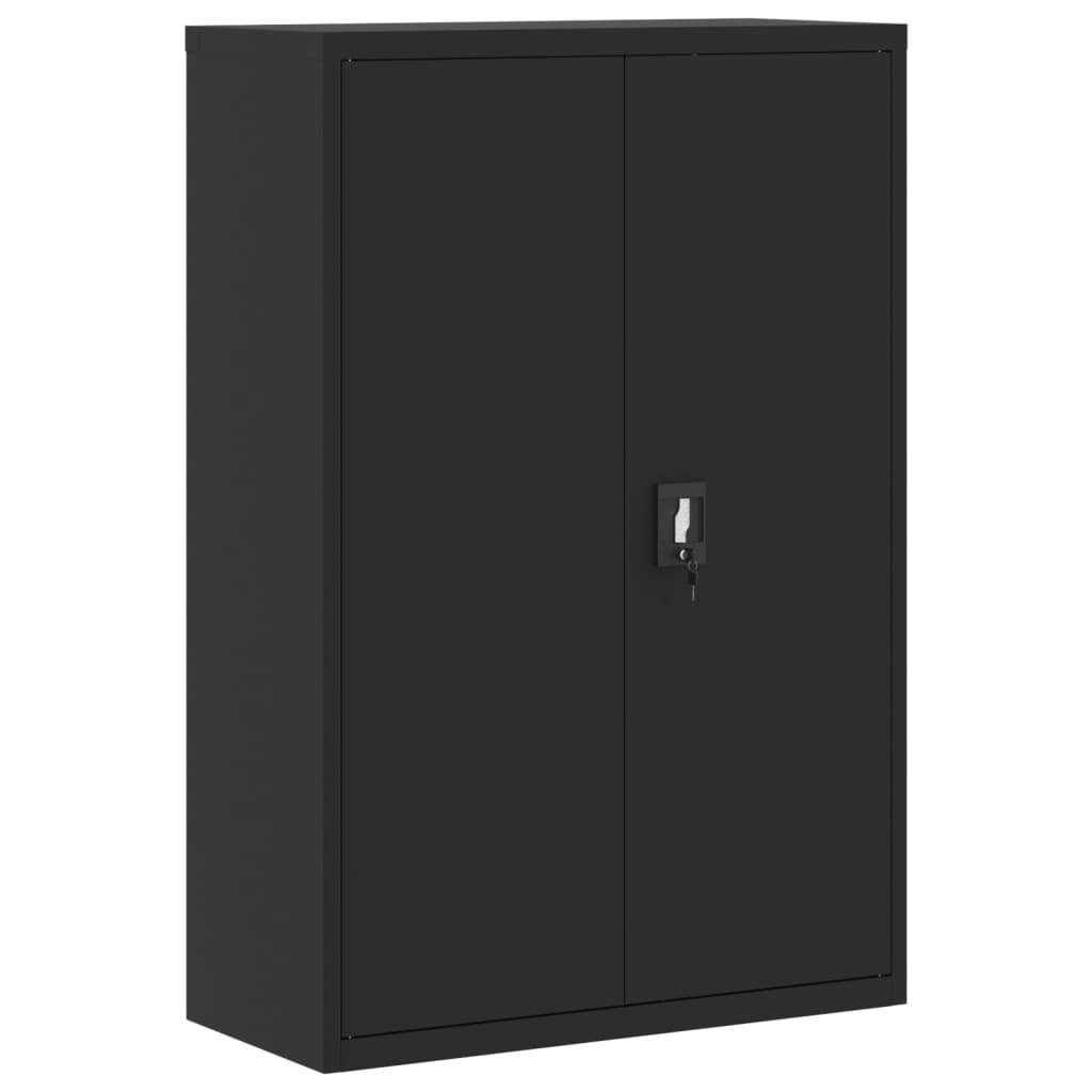 File Cabinet Black 90x40x140 cm Steel - Newstart Furniture