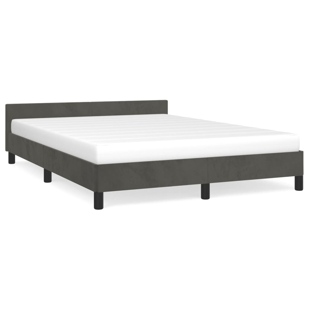 Bed Frame Dark Grey 107x203 cm King Single Size Velvet