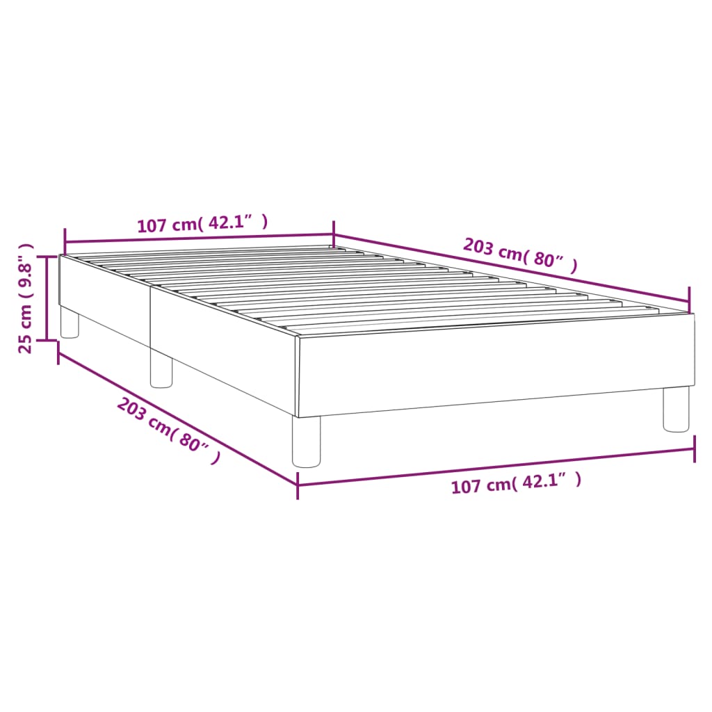 Box Spring Bed Frame Black 100x200 cm Faux Leather