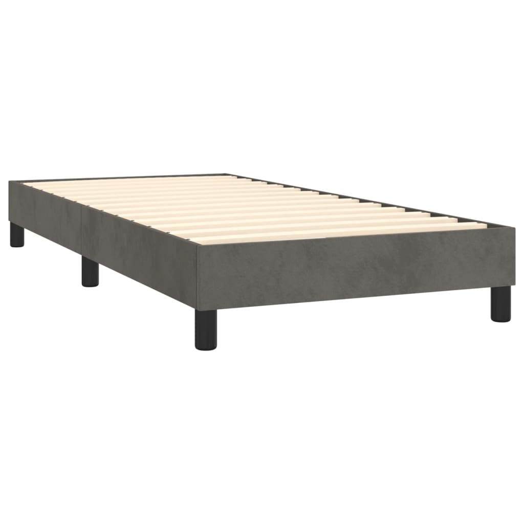 Box Spring Bed Frame Dark Grey 100x200 cm Velvet - Newstart Furniture