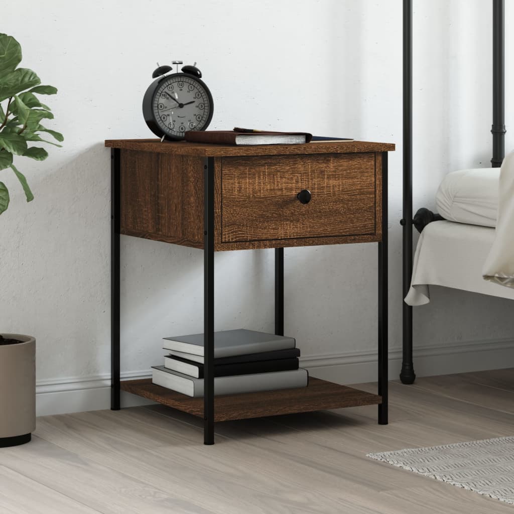 Bedside Table Brown Oak 44x45x58 cm Engineered Wood - Newstart Furniture