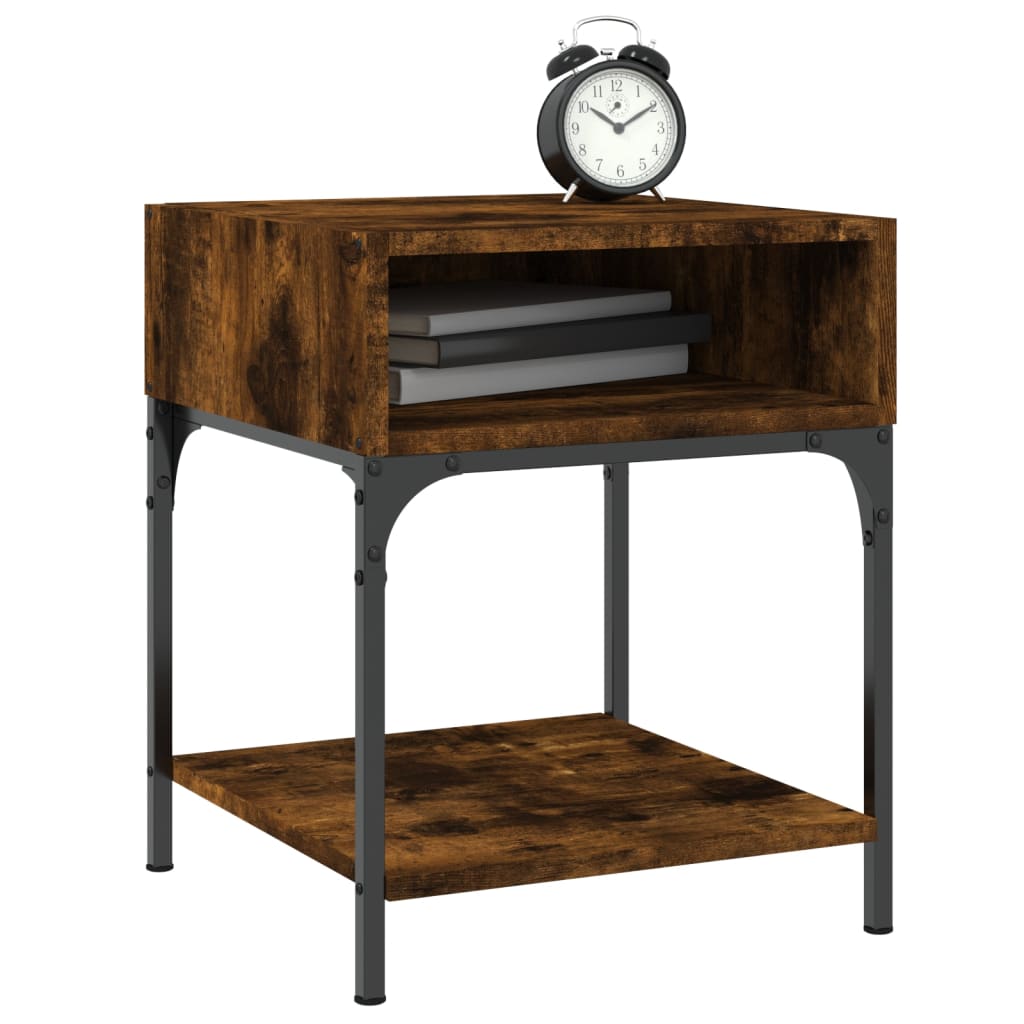 Bedside Table Smoked Oak 40x41x50 cm Engineered Wood
