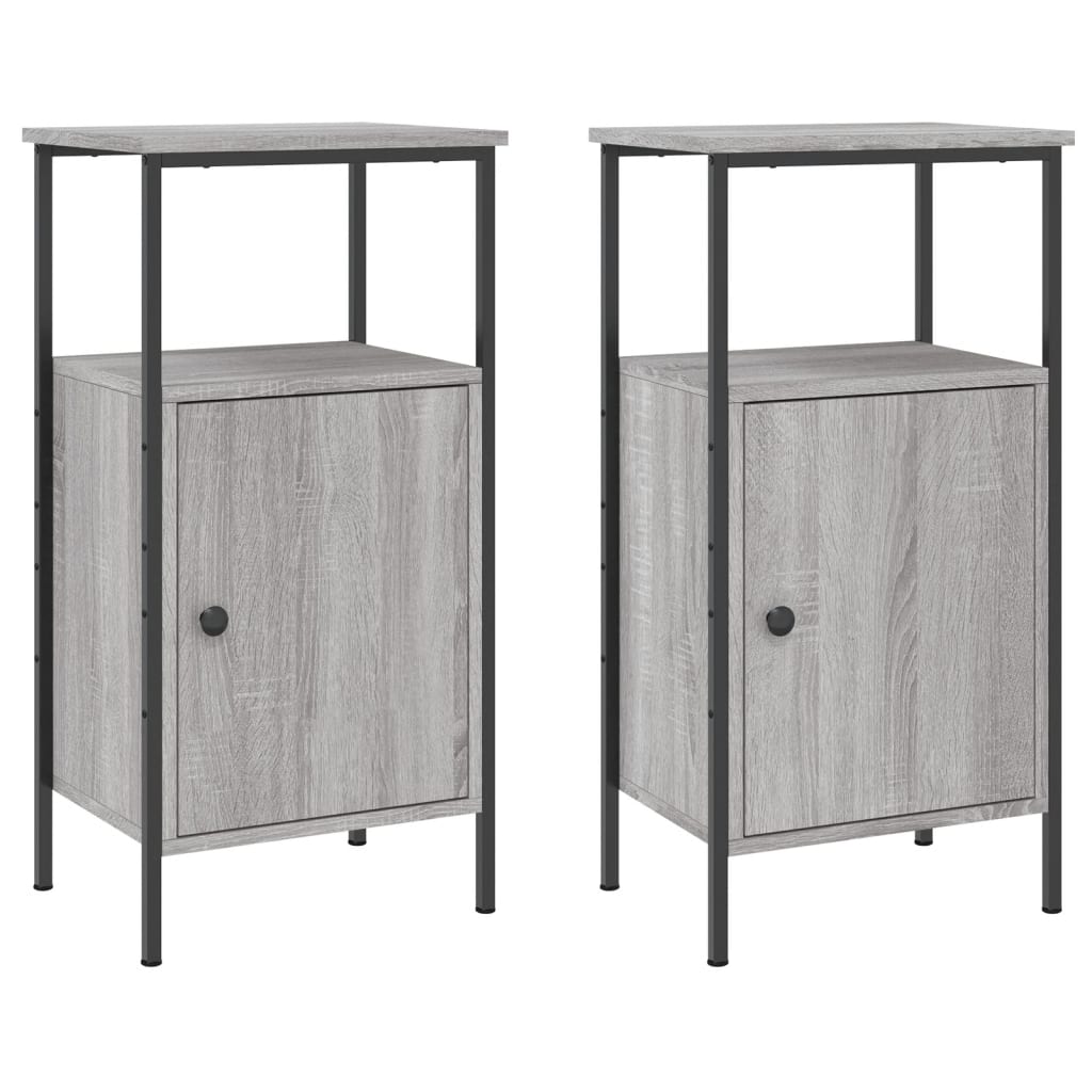 Bedside Cabinets 2 pcs Grey Sonoma 41x31x80 cm Engineered Wood