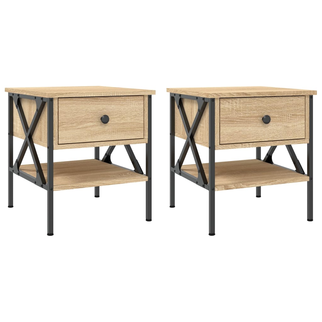 Bedside Tables 2 pcs Sonoma Oak 40x42x45 cm Engineered Wood
