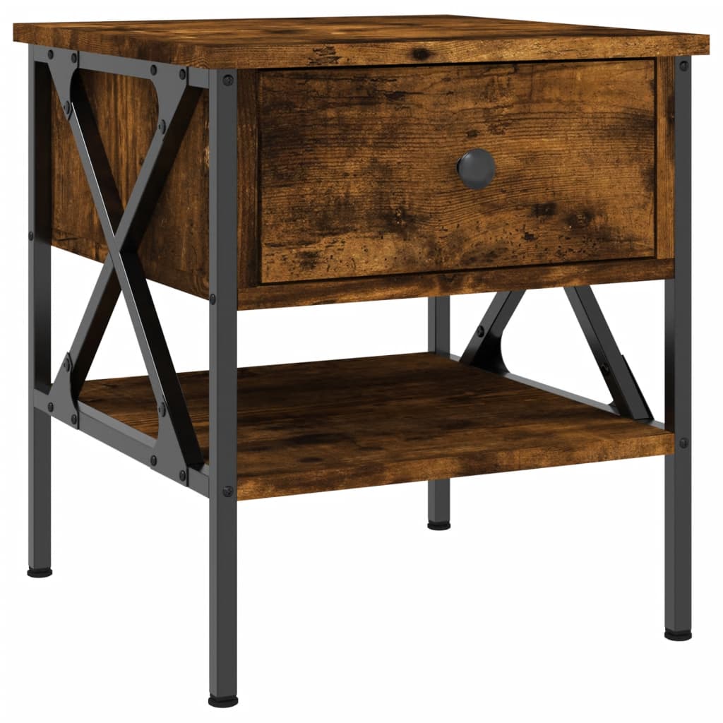 Bedside Tables 2 pcs Smoked Oak 40x42x45 cm Engineered Wood