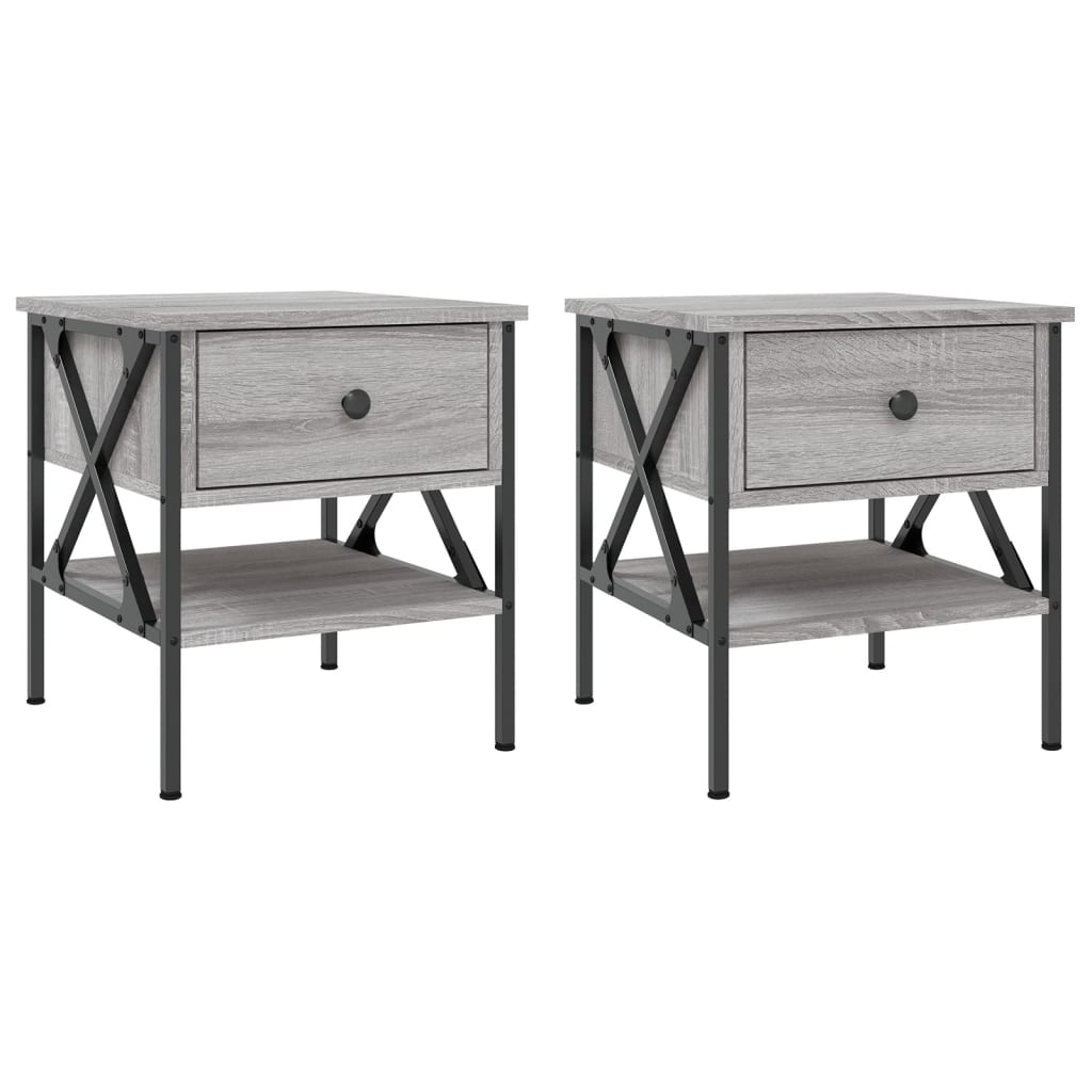 Bedside Tables 2 pcs Grey Sonoma 40x42x45 cm Engineered Wood