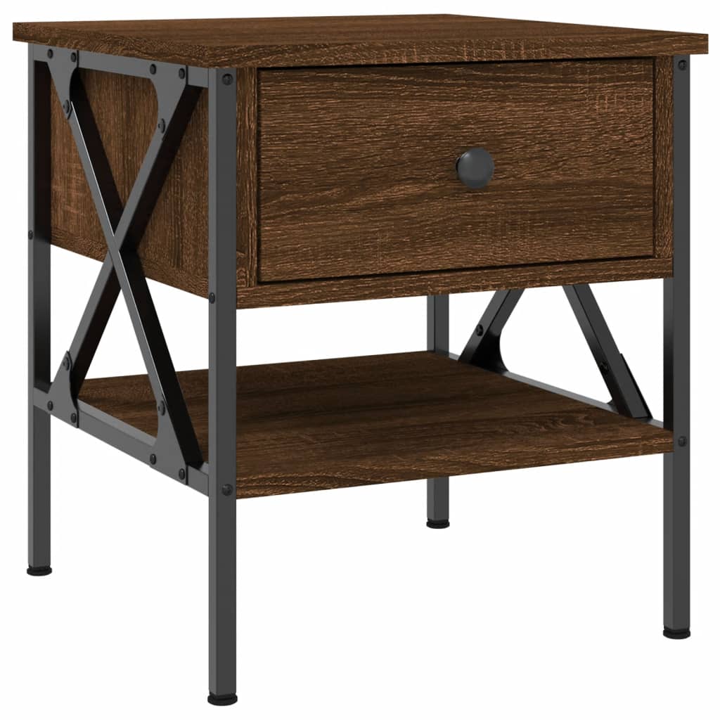 Bedside Tables 2 pcs Brown Oak 40x42x45 cm Engineered Wood