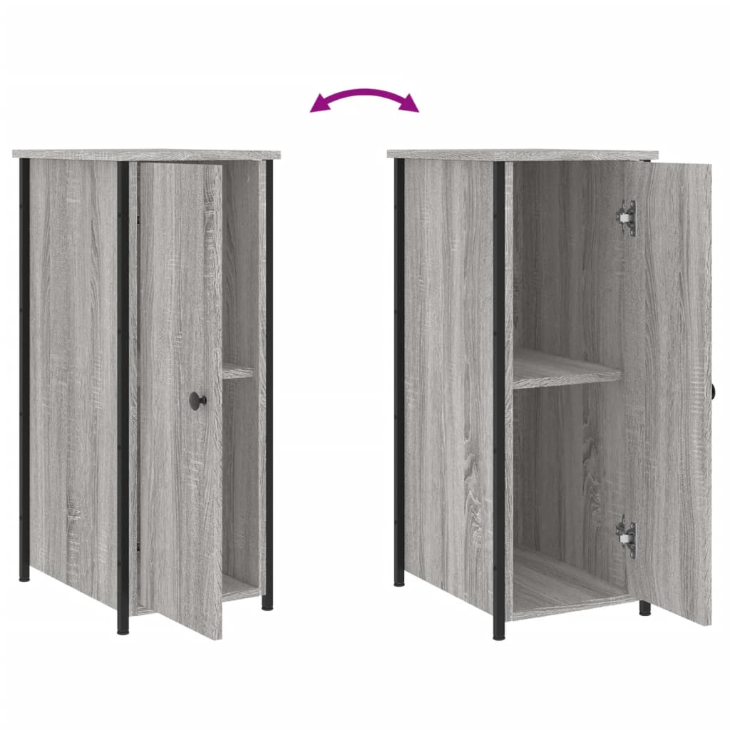 Bedside Cabinets 2 pcs Grey Sonoma 32x42x80 cm Engineered Wood