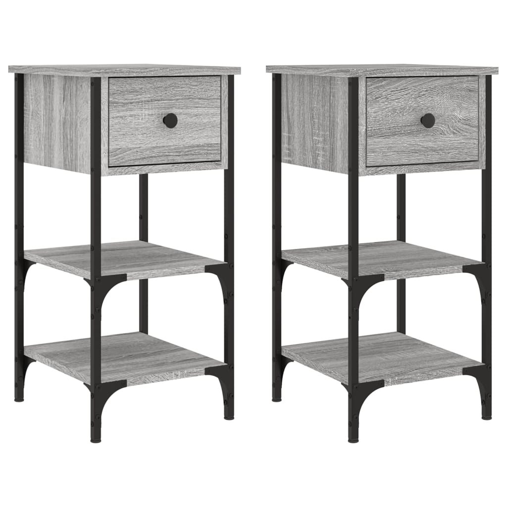 Bedside Cabinets 2 pcs Grey Sonoma 34x36x70 cm Engineered Wood