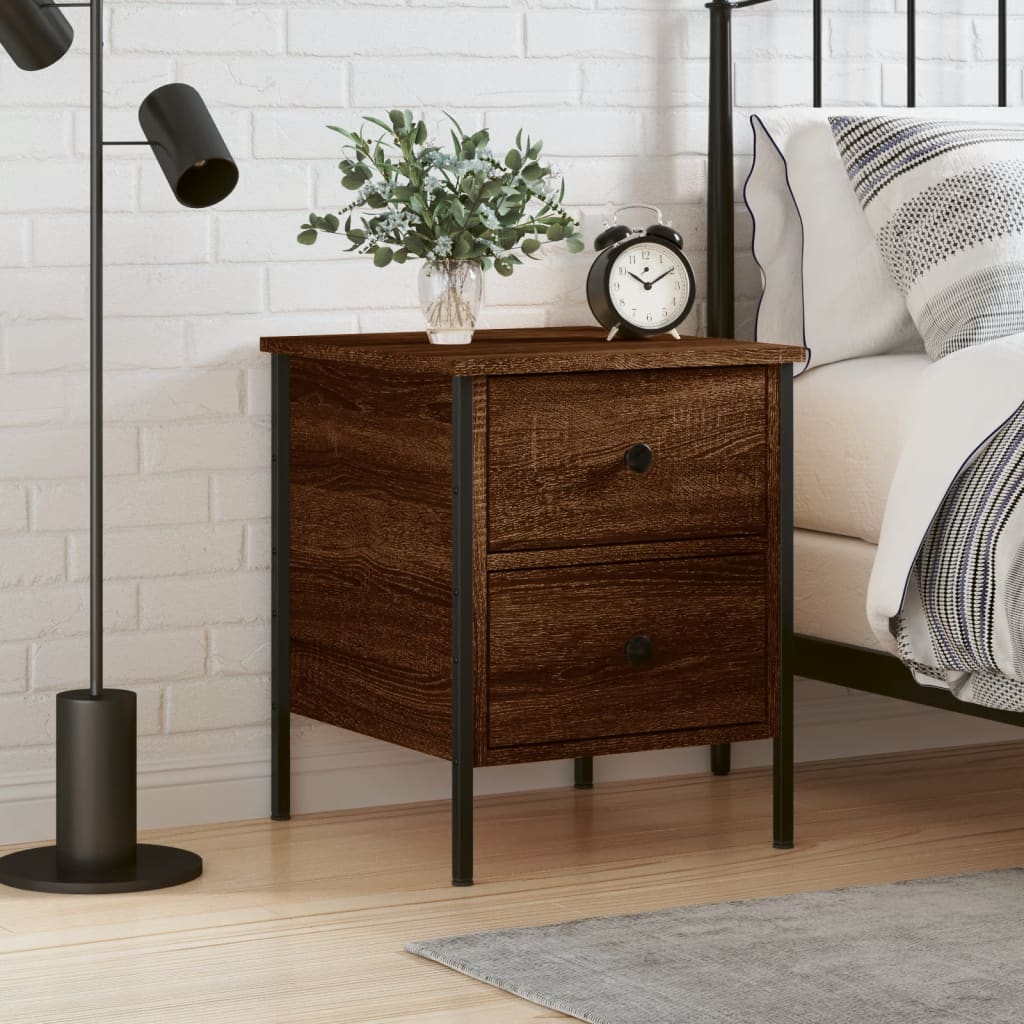 Bedside Cabinet Brown Oak 40x42x50 cm Engineered Wood - Newstart Furniture