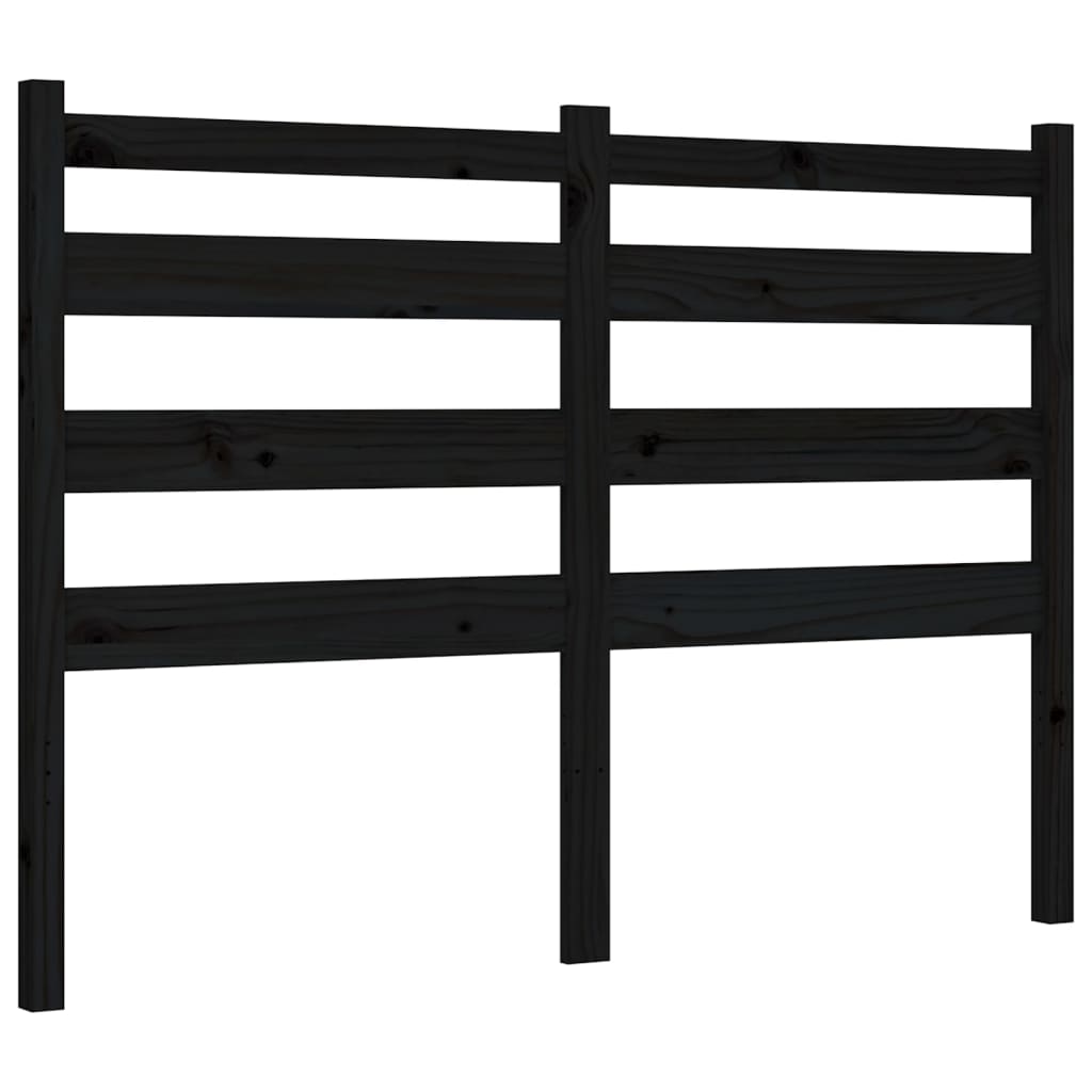 Bed Frame with Headboard Black 137x187 cm Double Solid Wood - Newstart Furniture