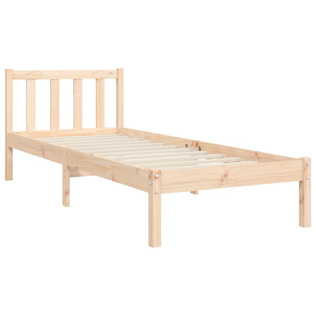 Bed Frame with Headboard 92x187 cm Single Solid Wood - Newstart Furniture