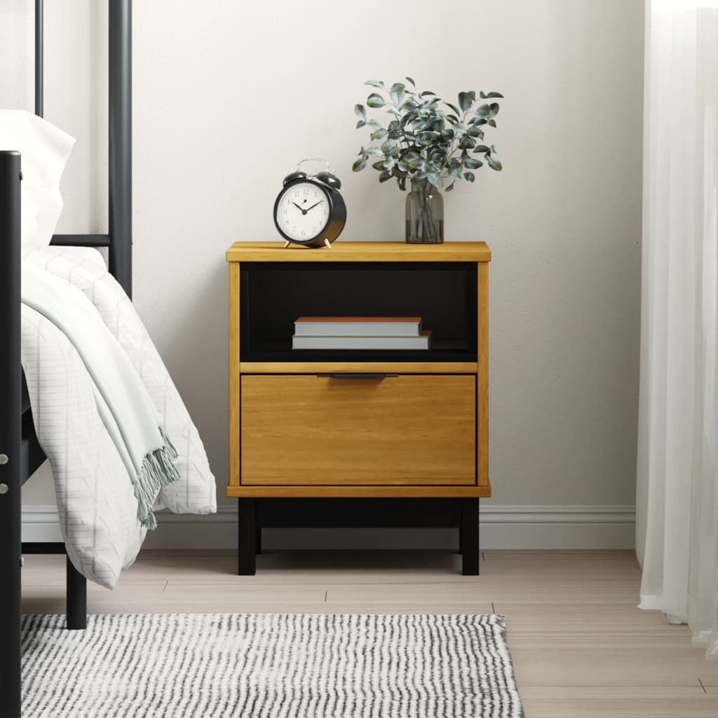 Bedside Cabinet FLAM 40x35x50 cm Solid Wood Pine - Newstart Furniture