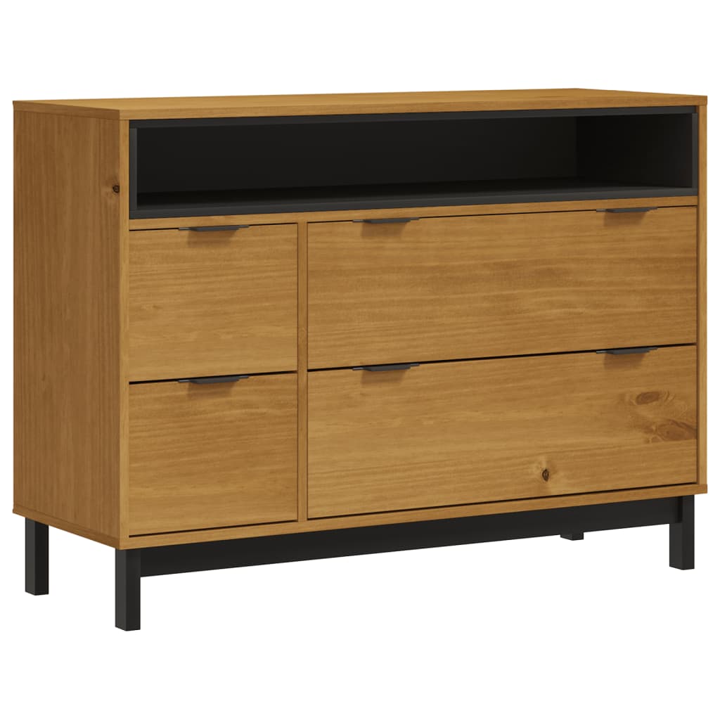 Drawer Cabinet FLAM 110x40x80 cm Solid Wood Pine - Newstart Furniture