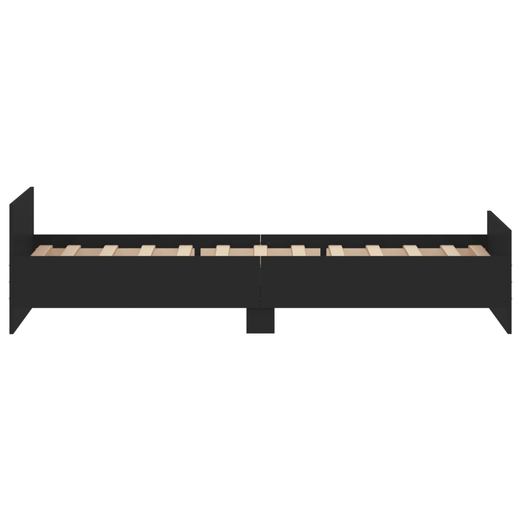 Bed Frame Black 92x187 cm Single Size Engineered Wood