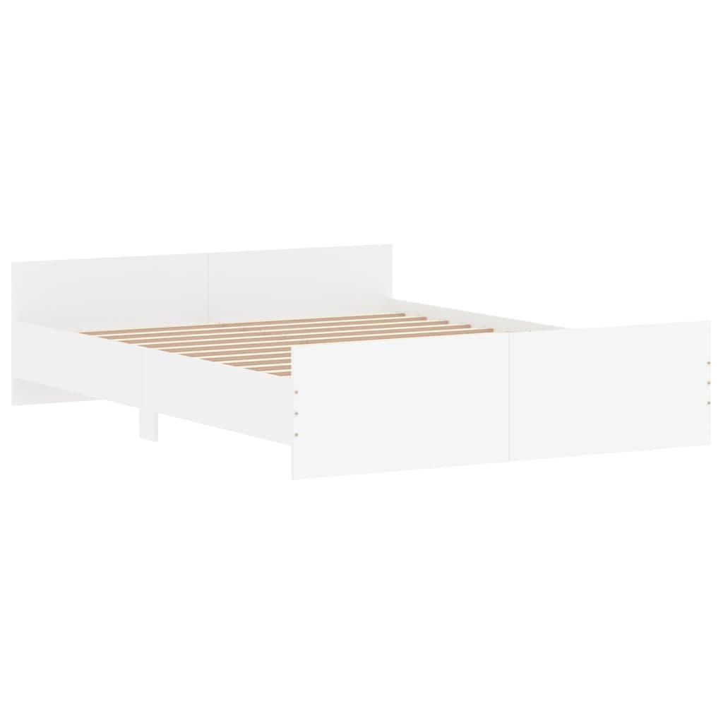 Bed Frame with Headboard and Footboard White 150x200 cm