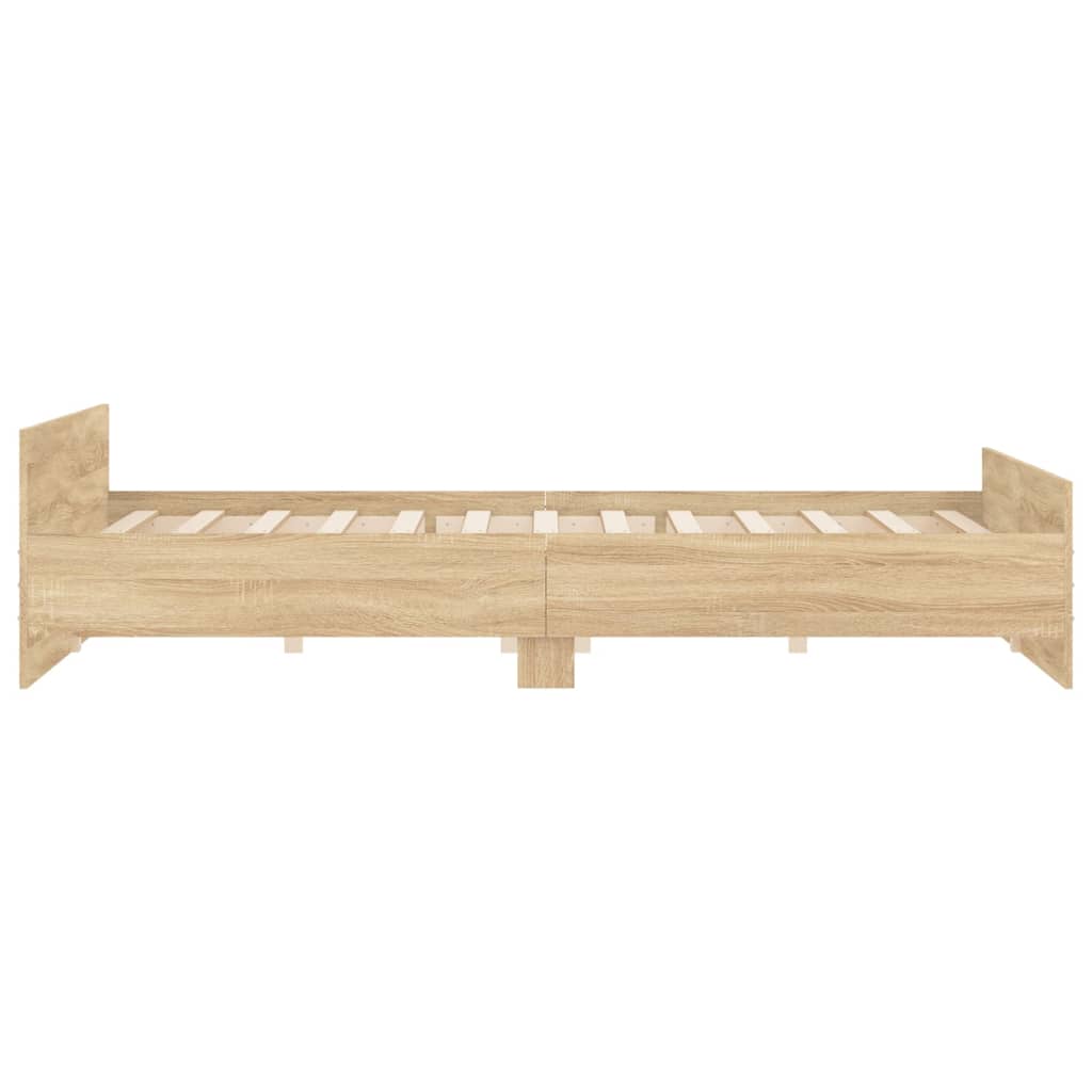 Bed Frame with Headboard and Footboard Sonoma Oak 183x203 cm King Size