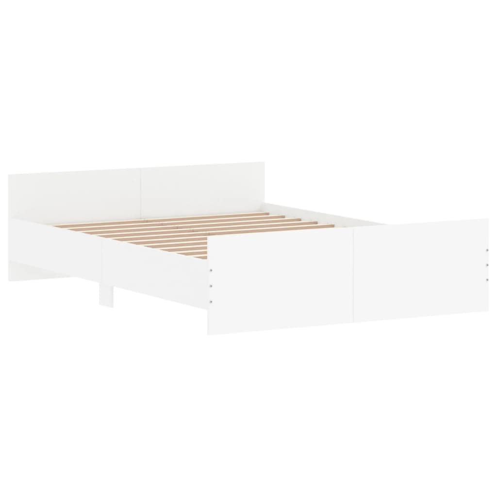 Bed Frame with Headboard and Footboard White 135x190 cm