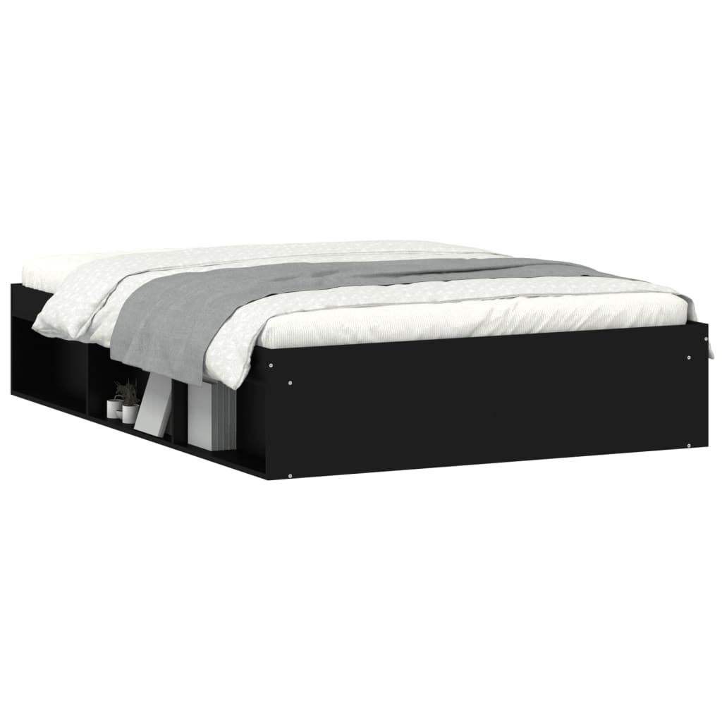 Bed Frame Black 137x187 cm Single Size