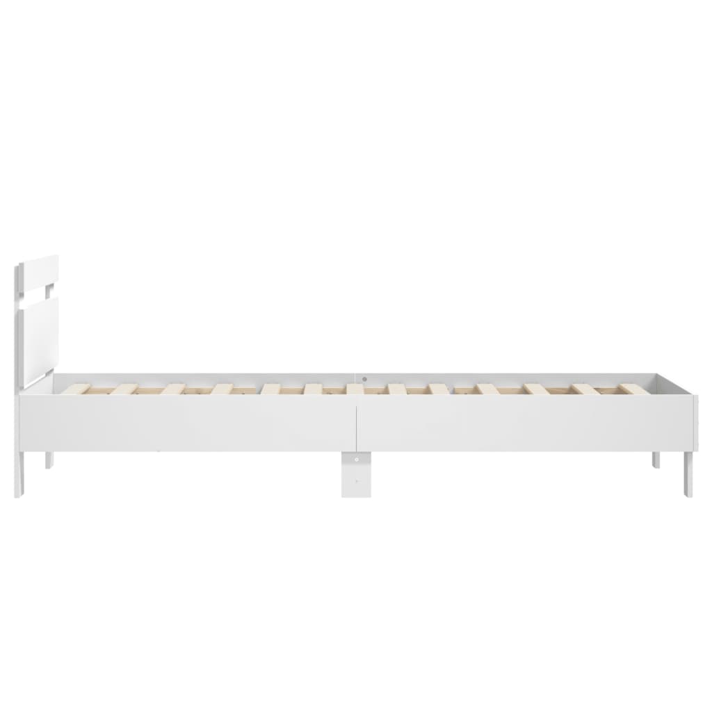 Bed Frame with Headboard White 90x190 cm Engineered wood