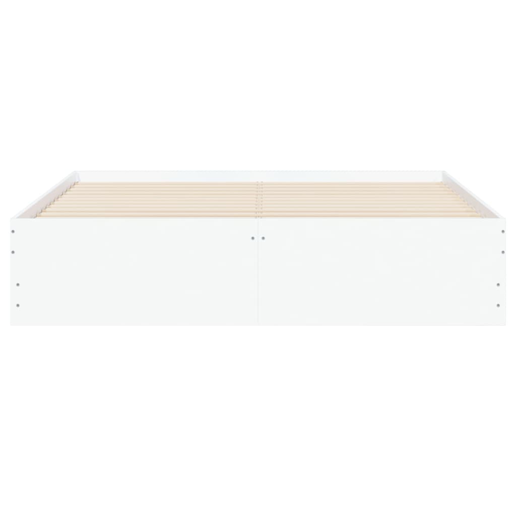 Bed Frame with Drawers White 150x200 cm Engineered Wood