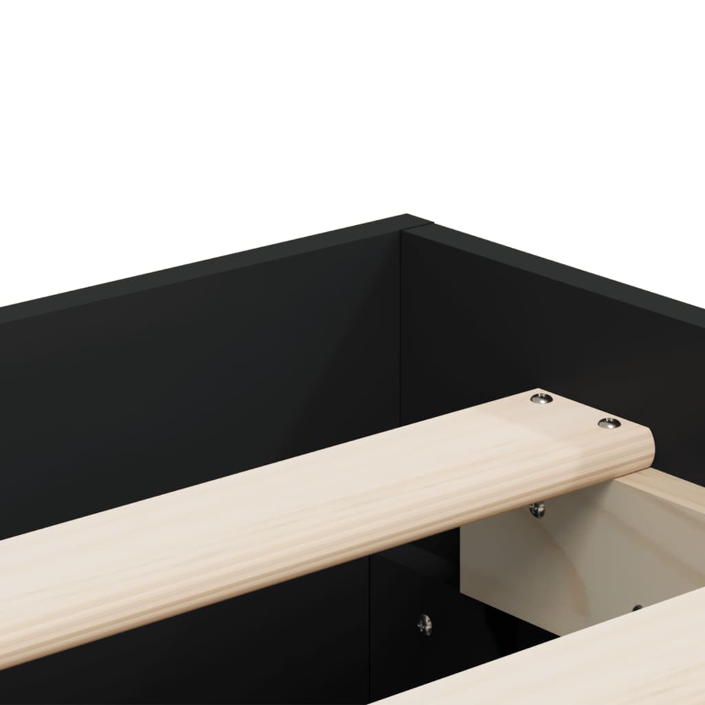 Bed Frame with Drawers Black 150x200 cm Engineered Wood